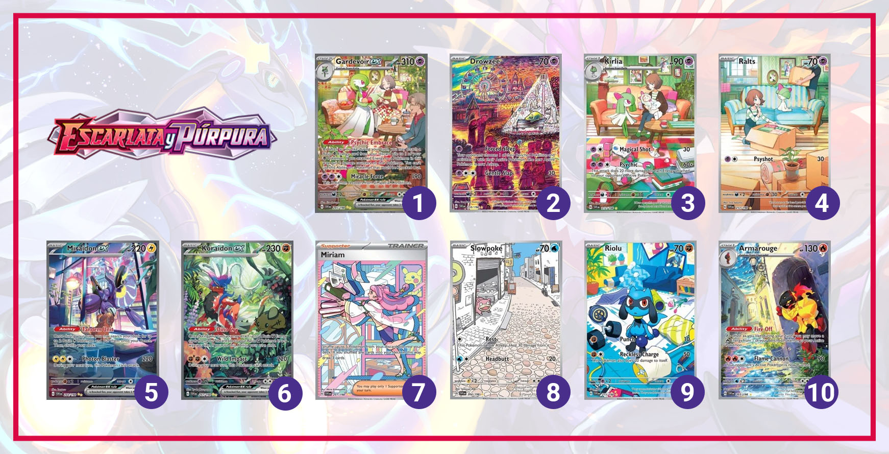 TOP 10 cartas pokémon escarlata y púrpura base set